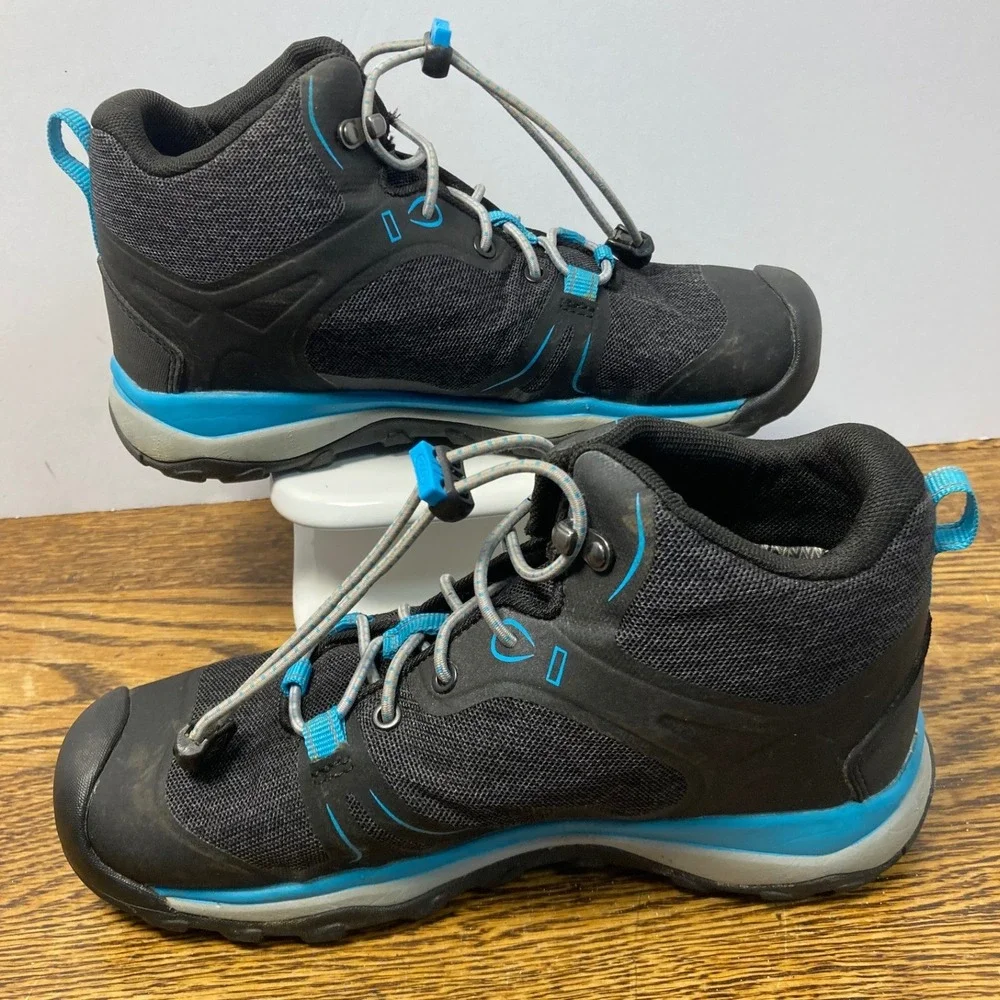 KEEN Terradora II Mid WP Youth 2 Black Blue Waterproof Hiking Boots 1023523